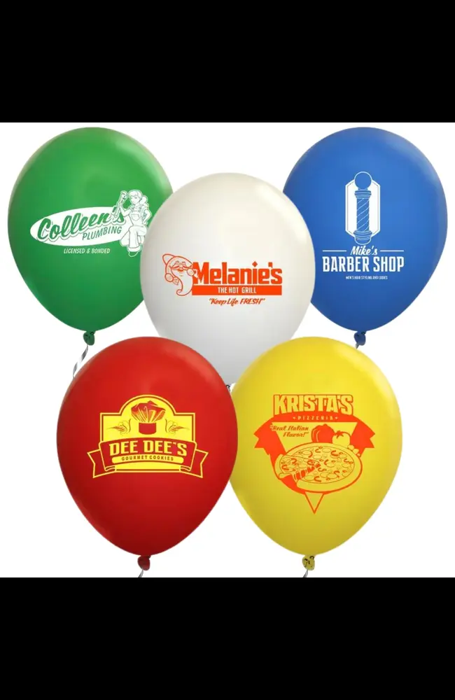 company branded custom screen printed balloons